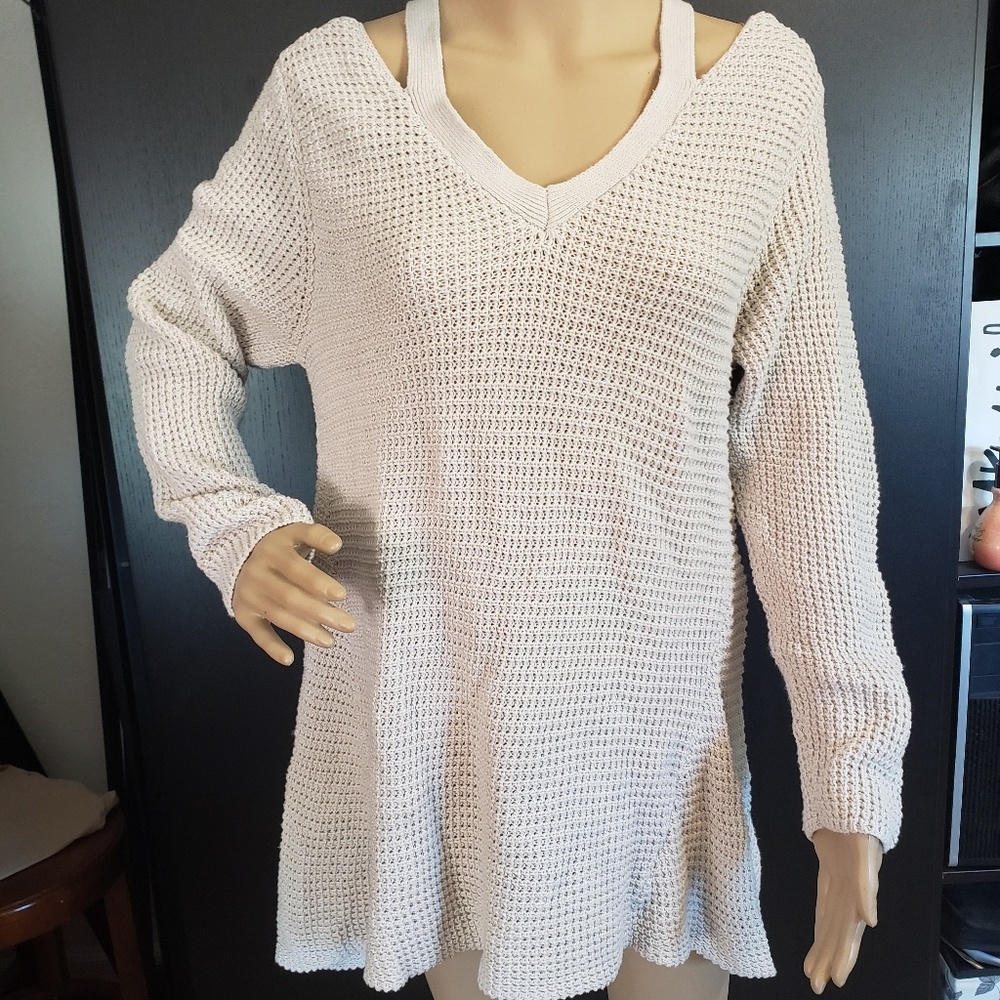 Cold shoulder sweater